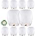 Chinese Lanterns & Sky Lanterns (10 Pack) ECO Friendly, 100% Biodegradable - Beautiful Lantern for White for Weddings, Birthdays, Memorials and Much More by Smeiker
