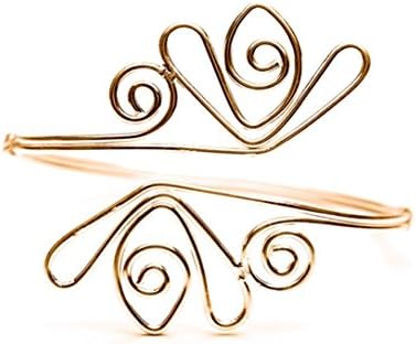 Fabal Fashion Egypt Bar Curve Geo Open Upper Arm Cuff Armlet Armband Bangle Bracelet (Gold)