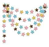 Furuix Twinkle Twinkle Little Star Gender Reveal Party Decorations 2pcs Pink Blue Gold Star Garlands Star String for Baby Shower Decorations Birthday Decor/Boy or Girl Gender Reveal Party Supplies