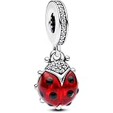 Pandora Red Ladybug Dangle Charm - Compatible Moments Bracelets - Jewelry for Women - Gift for Women in Your Life - Made with Sterling Silver & Enamel