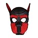 HOT TIME Neoprene Puppy Hood Custom Animal Head Mask Novelty Costume Dog Head Masks (Large, Red)