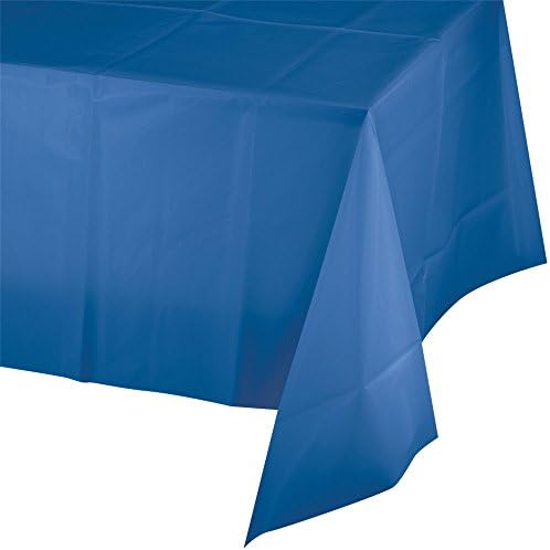 54" x 108" Heavy Duty Disposable Table Covers 8 ft. Long Rectangular Banquet Tables, 3/Pack (Blue)