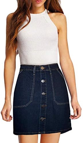 Lexi Womens Super Comfy Stretch Denim Skirt
