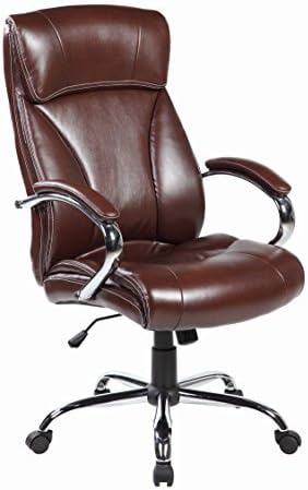 Azbro-Office High Back Leather Executive Ergonomic Office Desk Chair with Back Support and Arms
