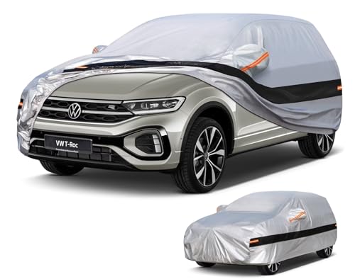 Holthly 10 Layers Car Cover SUV for T Roc/Volkswagen T Roc (2017-2025), 100% Waterproof Car Cover, Car Cover for Outdoor, Waterproof, UV Protection, Windproof, Dustproof