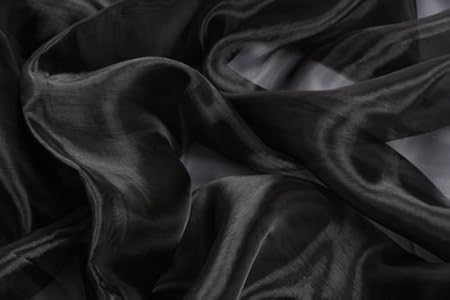 Black Plain Organza Voile Fabric Sheer Material Wedding Dress