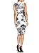 Fantaist Women's Vintage Knee Length Formal Party Floral Print Bridesmaid Dress (M, FT601-White)