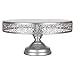 Amalfi Decor 14 Inch Cake Stand, Dessert Cupcake Pastry Candy Display Plate for Wedding Event Birthday Party, Large Round Metal Pedestal Holder, Silver
