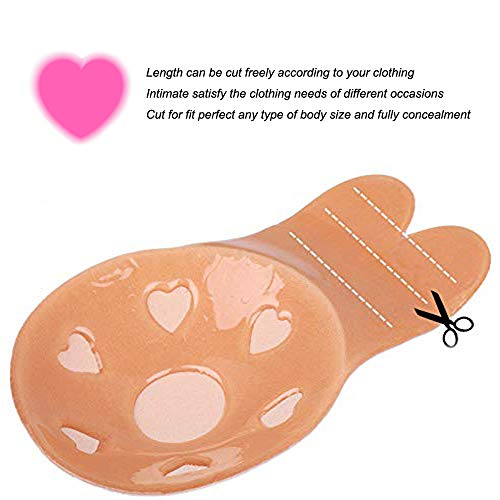 Adhesive Bra Invisible Bra Sticky Strapless Backless Bra Breast Lift Tape Nipple Covers for Women, Beige, XL, 4 Pcs