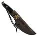 Elk Ridge - Outdoors Fixed Blade Knife - 7.25-in Overall, 3-in Satin Finish Stainless Steel Blade, Jig Bone and Wood Handle, Black Leather Sheath - Hunting,. Camping, Survival - ER-088