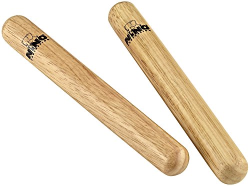 Nino Percussion NINO574 Natural Wood Claves, 8" Regular Size