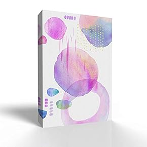 Canvas Wall Art - Watercolor Abstract Color Block Line Draw - Modern Home Art Stretched and Framed Ready to Hang - 12x18 inches