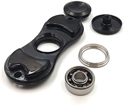 Fidget Spinner Toy Metal EDC ADHD Focus Silent High Speed 3-7 Mins Spins(Black)