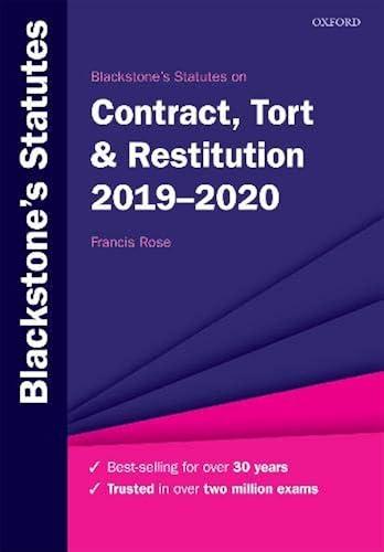 Download Blackstone's Statutes on Contract, Tort & Restitution 2019-2020 PDF