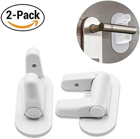 TOMNEW Door Lever Lock (2 pack), Child Proof Doors & Handles, Baby Safety Kids Magnetic Door Knob Safety Lock