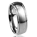 8MM Titanium Mens Womens Rings Brushed Center Domed Comfort Fit Wedding Bands