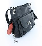 Premium Leather Crossbody Locking Concealment Purse - CCW Concealed Carry Gun - Wire Reinforced Strap