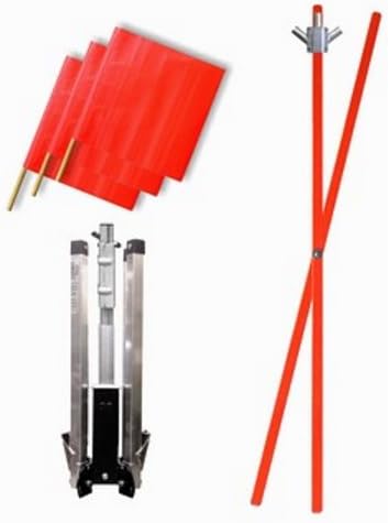 Dicke Safety Products ESFW-48 Enclosed Spring Stand ES-Flex Screwlock Stand, 48" Kit with Mast, Ribs and 3-Flags