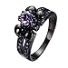 Bamos Jewelry Womens Lab Purple Bright Stone Skulls Black Gold Plated Gift Engagement Wedding Womens Ring Size 5-10