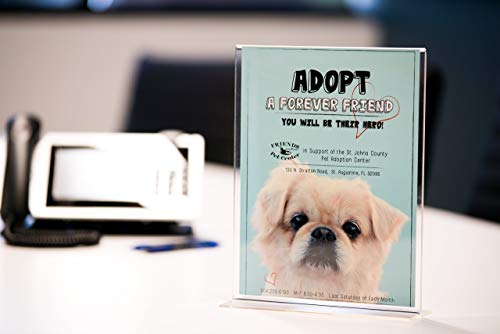 Acrylic Sign Holder 8.5 x 11, (Set of 3) Double Sided Thick, Plastic Sign Holders, Marketing Display for School, Business - Thumbnail 2