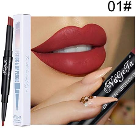 Staron Double-end Long Lasting Lipliner Waterproof Lip Liner Stick Pencil 12 Color Lipstick Pen Matte Lip Liner Makeup, Make Your Lips Appear Fuller, Works for All Skin Tones and Any Lip Color (A)