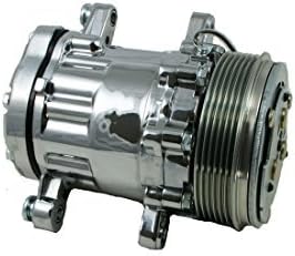 Top Street Performance HC5005C A/C Compressor (Chromed, Sanden SD-7 Type, Aluminum, 6-Groove, Serpentine Pulley)