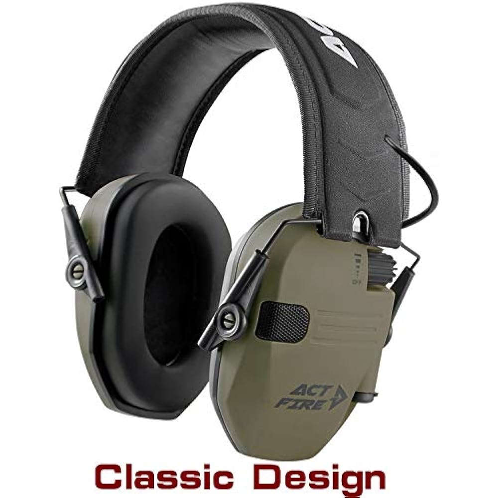 ACT FIRE Shooting Earmuffs, Electronic Hearing Protection For Gun Range