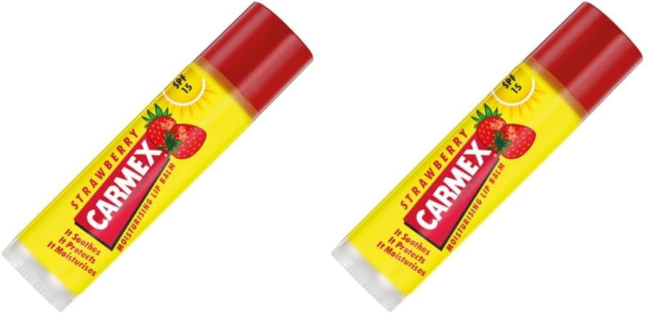 CARMEX Strawberry SPF15 Lip Balm Stick, (4.25g) Softens and Hydrates Lips (Pack of 2) — image 1