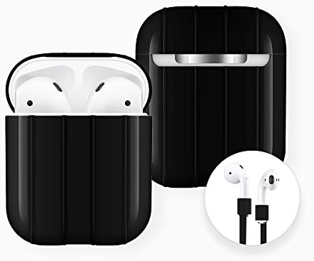 Darangs AirPods Protective Case Hard PC Cover Case for Apple AirPods with Earphone Strap - Black