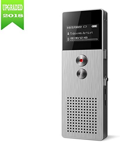 Digital Voice Recorder [32GB Expandable] Audio Activated Recorder Microphone Noise Reduction 1536kbps Sound Recording, Perfect Lectures & Conversation, Indoor & Outdoor