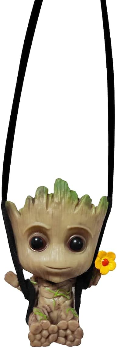 NC Swinging Groot Resin Car Ornament Hanging Pendant Anime Auto Decor