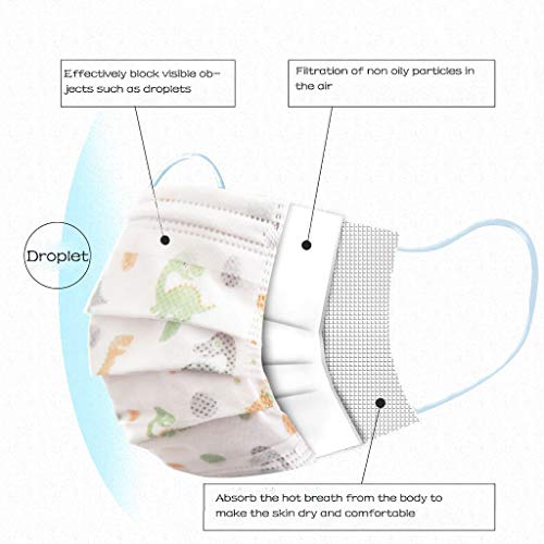 HomeMals Kids Children Cartoon Animals Printed Face màsc Bandanas Washable Reusable Face Cotton Bandanas 10/20/50/100pcs