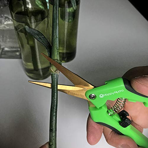Happy Hydro - Trimming Scissors - Straight Tip - Titanium Coated Blades with Spring-Loaded Comfort Grip Handles - 4 Pack