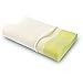 Low Profile Memory Foam Contour Pillow, Soft Bed Pillow for Neck Pain Relief, Ergonomic Neck and Cervical Support Pillow by WeNerya, Standard, White