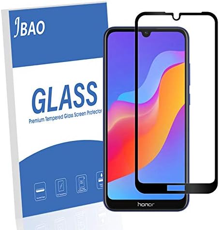 [2-Pack] Jbao Direct Compatible with Huawei Honor 8A/Huawei Enjoy 9e Screen Protector, 9H Hardness [Scratch Resistant] [Anti-Fingerprint] [Bubble Free] Tempered Glass for Huawei Honor 8A (Black)
