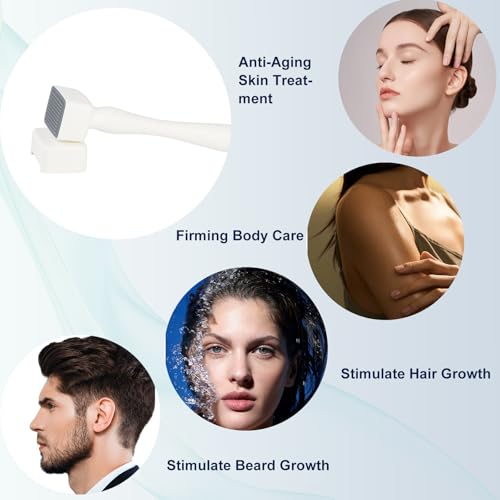 Derma Stamp Microneedling Pen Dermastamp Roller Adjustable | 0-3 mm professional 140 titanium pins hair beard face body