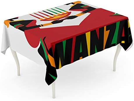 Tarolo Rectangle Tablecloth 60 x 84 Inch Green Africa Kwanzaa Celebration Red African Black Candle Culture Table Cloth