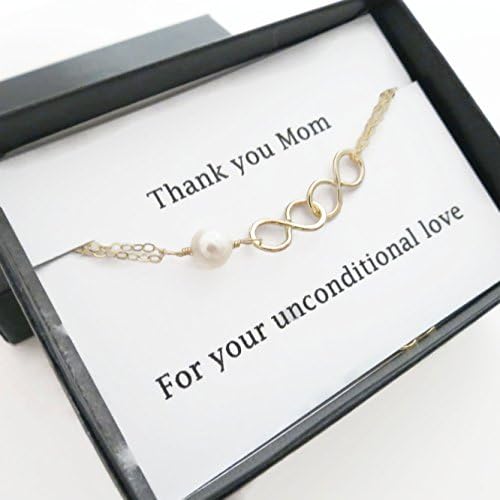 Lizix26 Infinity Bracelet for Mom 14kt Gold Filled with Card