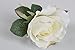 White Silk Rose Flower Boutonniere with Cream Ribbon High End Quality