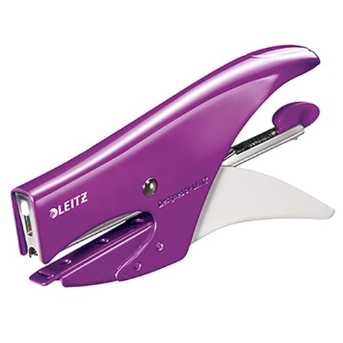 Leitz WOW Stapling Pliers, Uses No. 10 Staples, 15 Sheet Capacity, Metal, Includes Staples, Green
