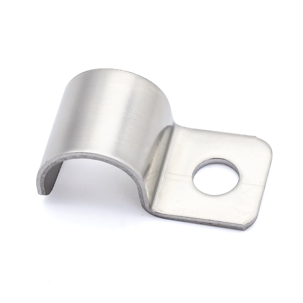 MgcTolBox Pack of 20 mounting clamps, V2A stainless steel pipe clamp, hose buckle, pipe holder, metal cable clamps for pipe diameter 15-16 mm