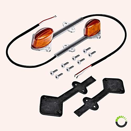 2pc 5" Amber + Red LED Trailer Fender Light Set [DOT Compliant] [SAE P2] [IP67 Waterproof