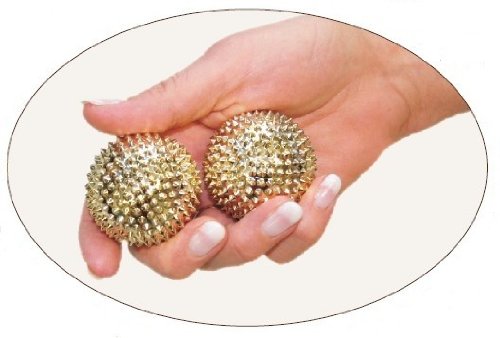 1 pair of magnetic acupressure balls gold small, diameters: 32 mm