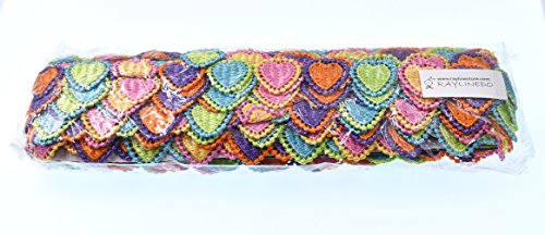 15 Yards Colorful Love Fabric Embroidery Polyester DIY Lace Applique Sewing Craft Lace Edge Trim Ribbon Edging Trimmings For Wedding Dresses Embellishment DIY Party Decor Clothes - Thumbnail 4