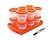 Sprout Cups Baby Food Storage 2oz Containers w Lock-in-Place Storage Tray & Lids (12pk) -The Stackable, Datable, Dry-Erasable, Leakproof BPA-Free Jars, Freezer, Microwave & Dishwasher Safe, Gift