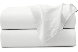 JUWENIN HOME Flat Sheets 2 Pack - Hotel Quality Flat Bed Sheets - Brushed Microfiber - Ultra Soft & Breathable - Wrinkle-Free - Easy Care - Flat Sheets Only (White, Queen-2Pack)