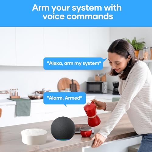 AGSHOME 15-Piece Wireless Home Alarm - Home Burglar Alarm - DIY with Wi-Fi & App Notifications - Includes Siren, 10 Sensors, 2 Remote Controls, 1 Motion Sensor, 1 Keyboard, Compatible with Alexa