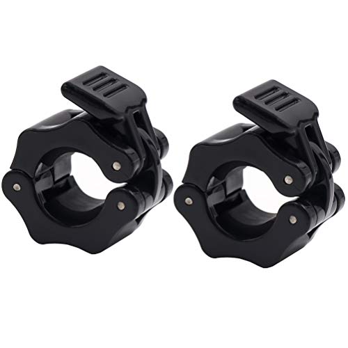 Strainho 1 Inch Weightlifting Bar Collars, Quick Release Barbell Clamp, Standard Bar Clip Great for Weightlifting/Powerlifting (Black)
