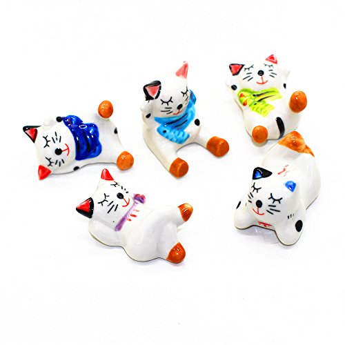 image for SWTool Selling Wonderful Cute Ceramics Lucky Cat Chopsticks Rest Dinne