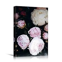 Canvas Wall Art Pink Arrangement Bouquet Expressive Floral Multicolor Photography Romantics - 12x18 inches